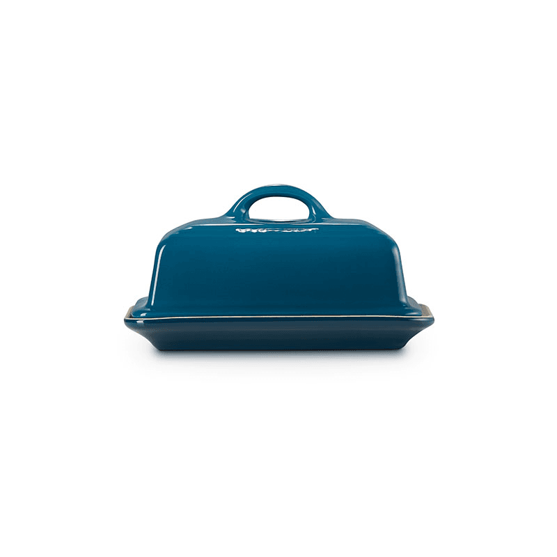 Stoneware Butter dish, 17cm, Deep Teal