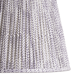 Image showing the Straight Empire Shade, D40 cm, navy & white wonky chev block printed cotton product.