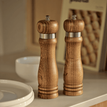 Image showing the Hoxton Vintage Salt & Pepper Mill Set, Ash product.