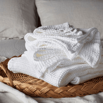 Image showing the Cotton Waffle Towel, Hand Towel, White product.