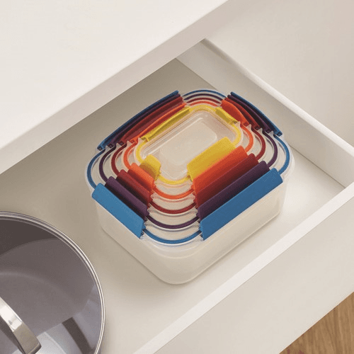Nest Lock Storage Box, Set of 5, Multi-Colour