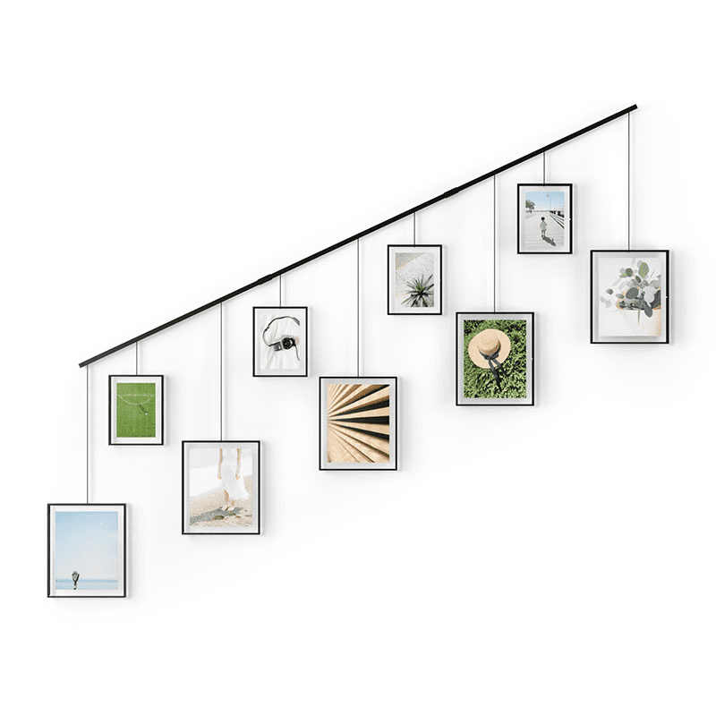 Exhibit Set of 9 Hanging Photo Frames, Black