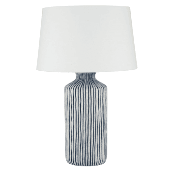 Image showing the Tall Blue Stripe Ceramic Table Lamp Base product.