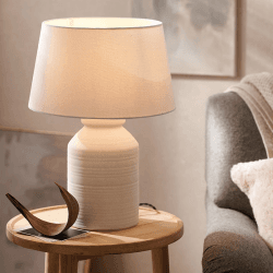 Image showing the Camber Bottle Table Lamp, H49cm, White Cloud Grey product.
