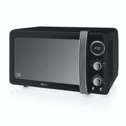 Image showing the Retro 800W Digital Microwave, Black product.
