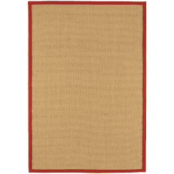 Image showing the Sisal linen border runner, 160 x 230cm, red product.
