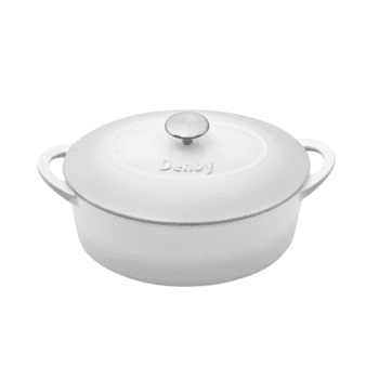 Image showing the Natural Cast Iron Oval casserole dish, 28cm, Light Grey product.