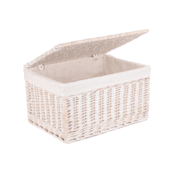Image showing the White Wash Lined Storage Hamper, Extra Large, White product.