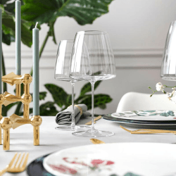Image showing the MetroChic Set of 2 Red Wine Glasses, 380ml, Clear product.