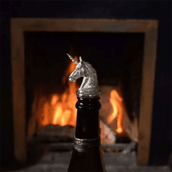 Image showing the Unicorn Silver Plated Bottle Stopper, 10 x 3.5cm, Silver product.