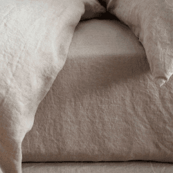 Image showing the Linen Fitted Sheet, King, Natural product.