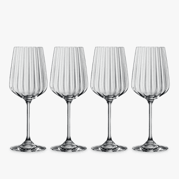 Image showing the LifeStyle Set of 4 White Wine Glasses, 440ml, Clear product.