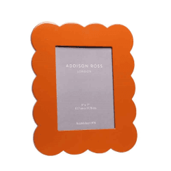 Image showing the Scallop Lacquered Photo Frame, 5 x 7", Orange product.
