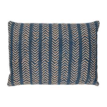 Image showing the Yashmi Cushion Cover, 40 x 60cm, Natural & Dark Blue product.