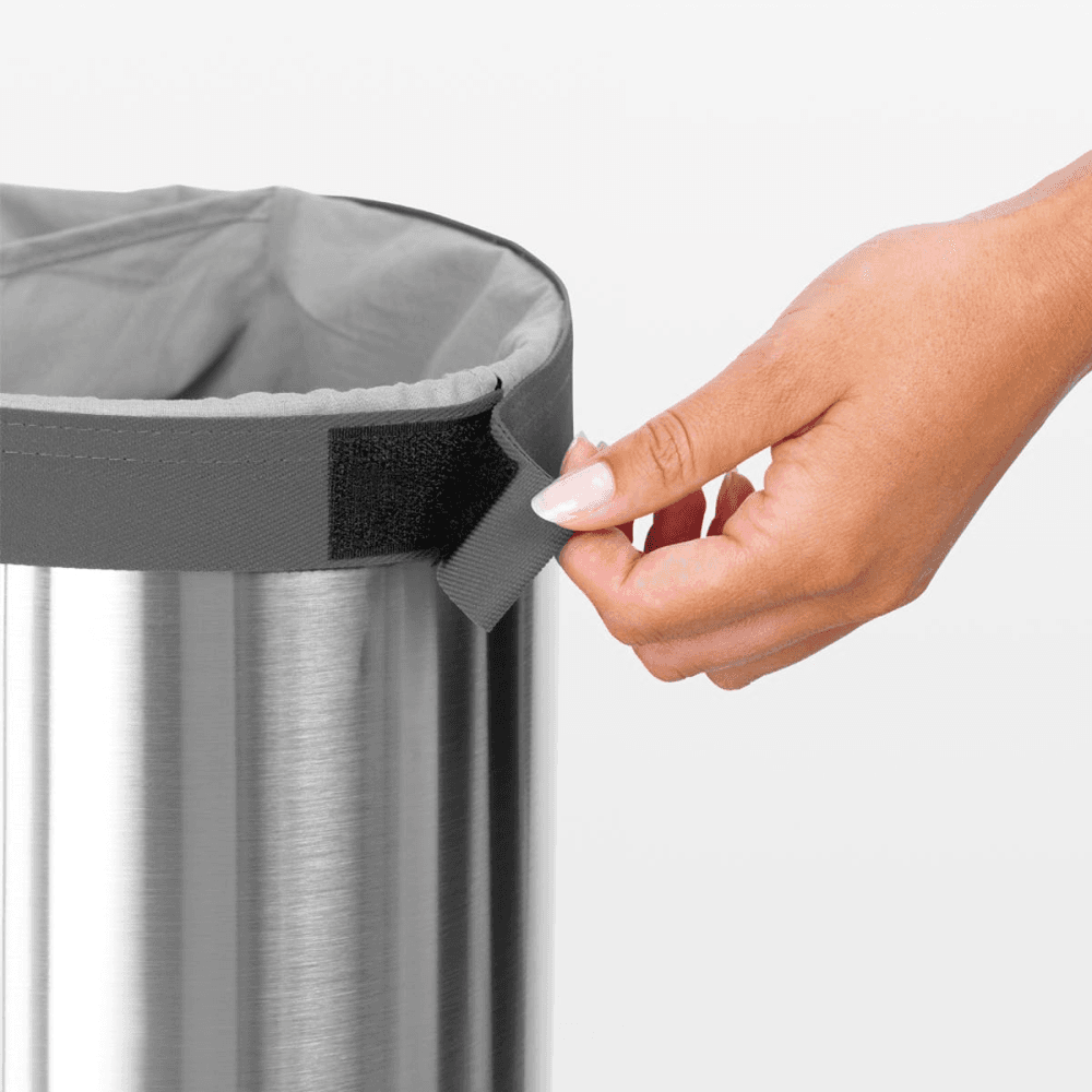 Double Laundry Bin, 55L, Matt Steel