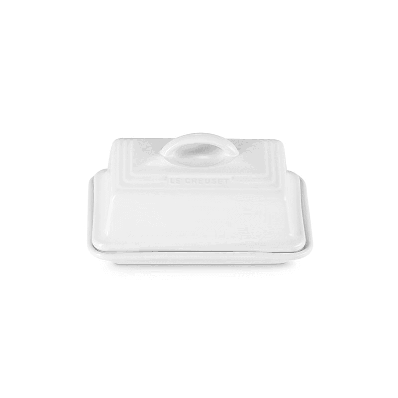 Stoneware Butter Dish, White