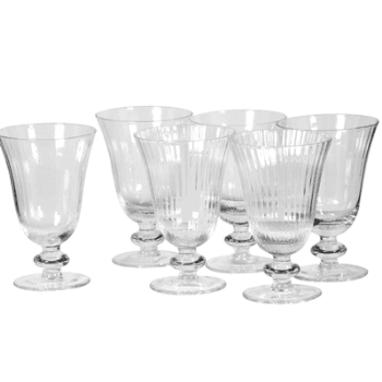 Wine Glass, Ribbed, Set of 6, 14cm