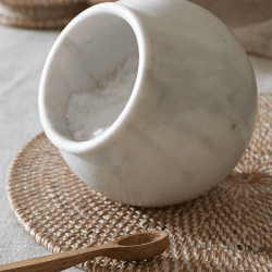 Image showing the Marble Salt Cellar, H12.5cm, White product.