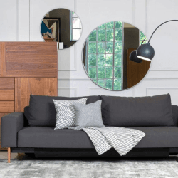 Image showing the Fine Edge Edge Round Mirror, D120 cm, Gold product.