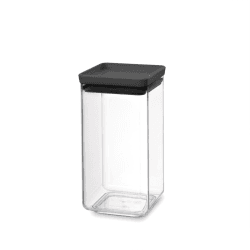 Image showing the Tasty+ Stackable Square Canister, 1.6L, Dark Grey Lid product.