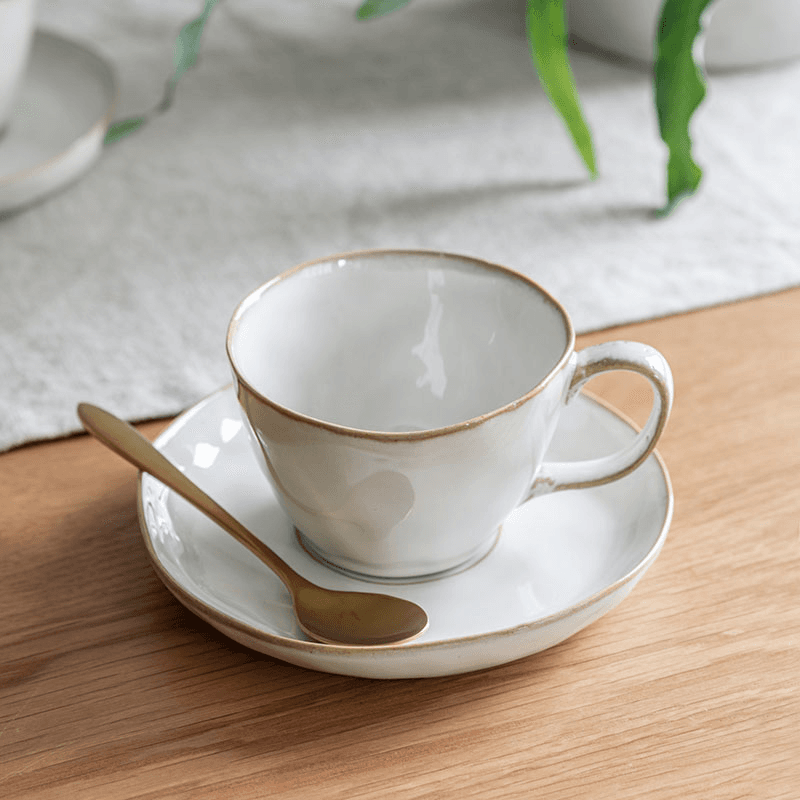 Ithaca Cup and Saucer, White