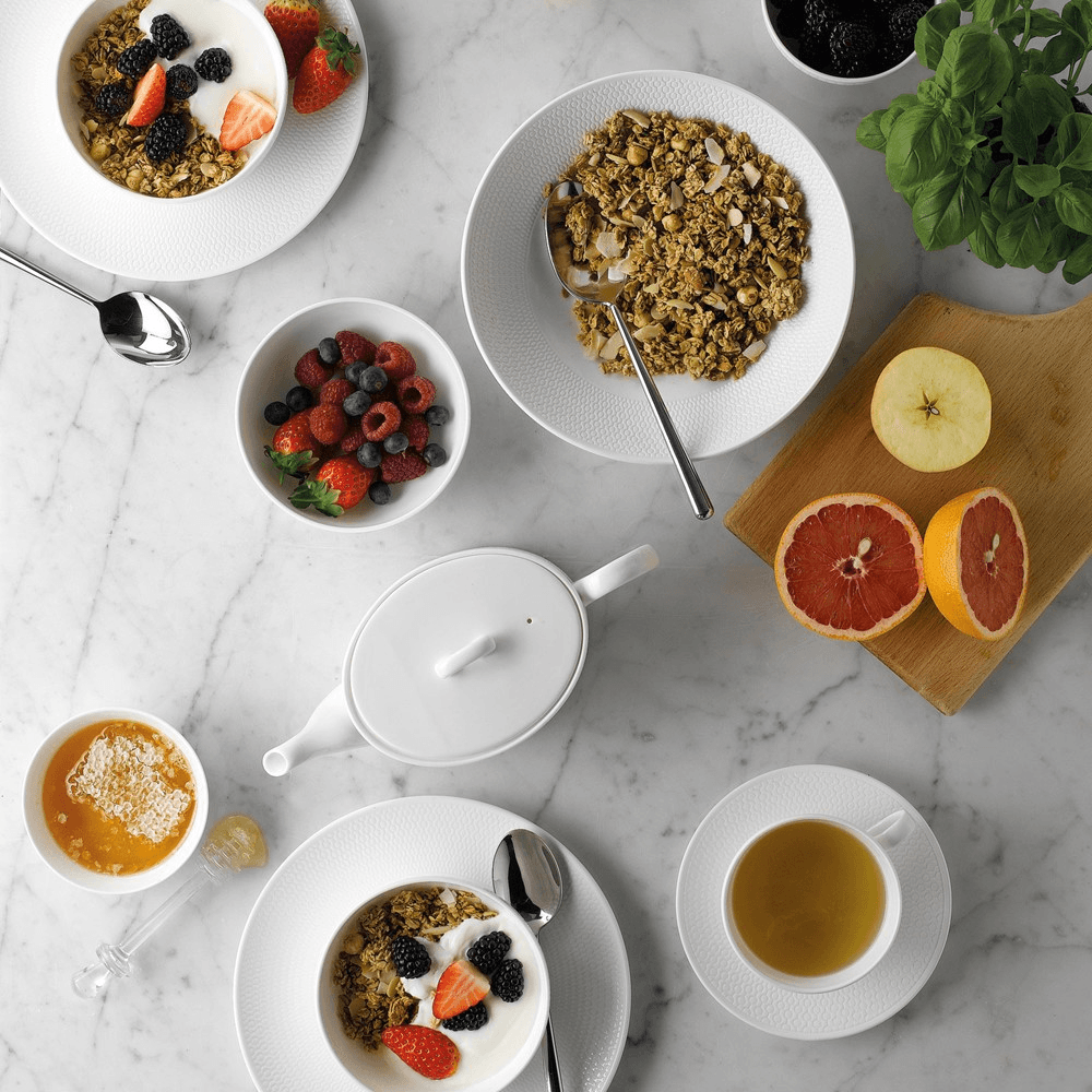 Gio 16 Piece Dinnerware Set, White