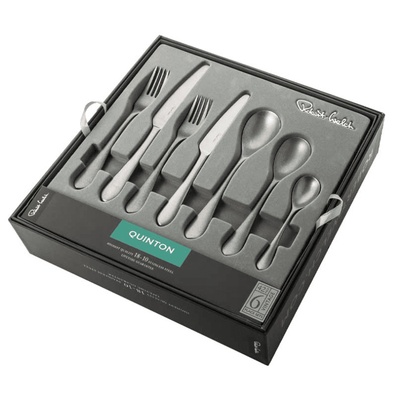 Quinton Vintage 42 Piece Cutlery Set, Stainless Steel