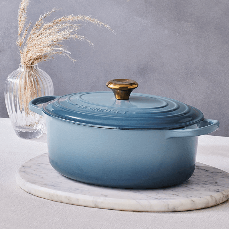 Signature Cast Iron Oval Casserole, 29cm, Chambray