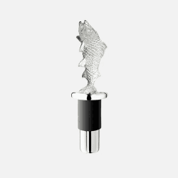 Image showing the Salmon Silver Plated Bottle Stopper, 10 x 3.5cm, Silver product.