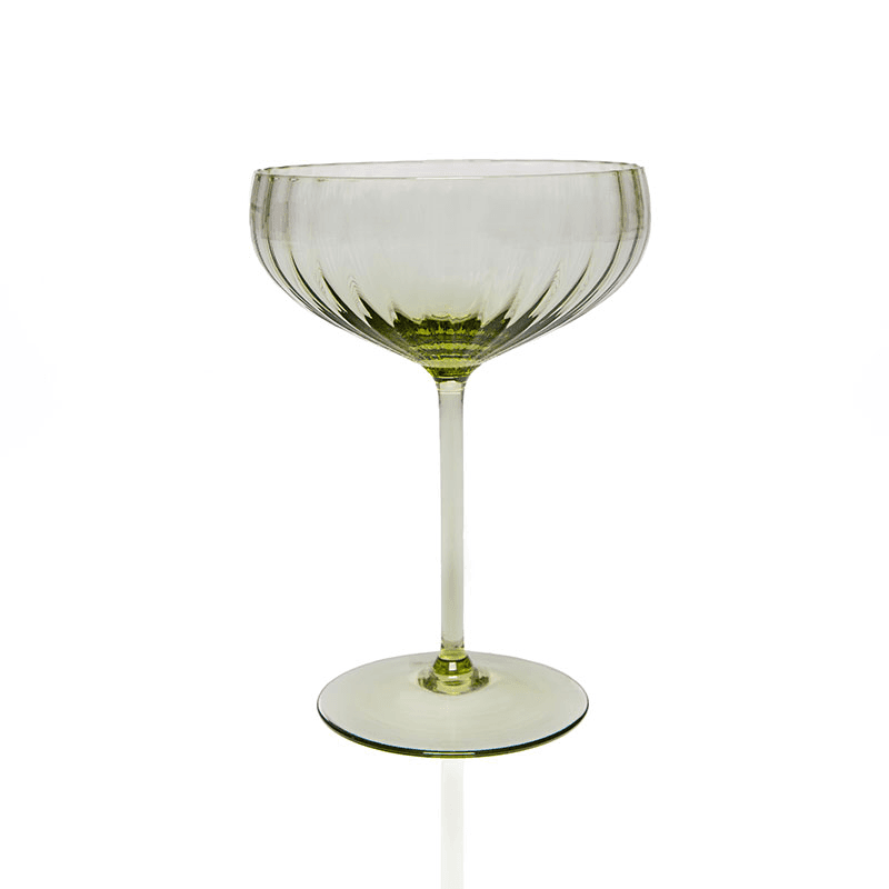 Lyon Set of 2 Champagne Saucers, 210ml, Olive Green
