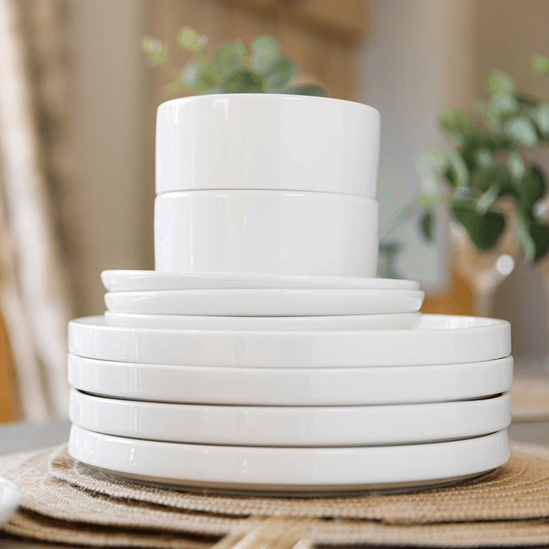 Camberlie 12 Piece Porcelain Dinnerware Set, White