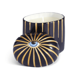 Image showing the Lito Eye Candle, 12 x 10 x 8cm, Blue, 24ct Gold product.