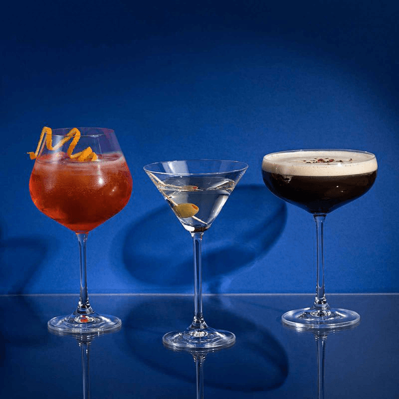 Cocktail Hour Set of 3 Cocktail Glasses, Clear