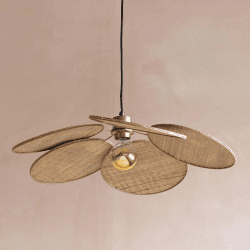 Image showing the Primrose Wicker Pendant Light, D61cm, Natural product.