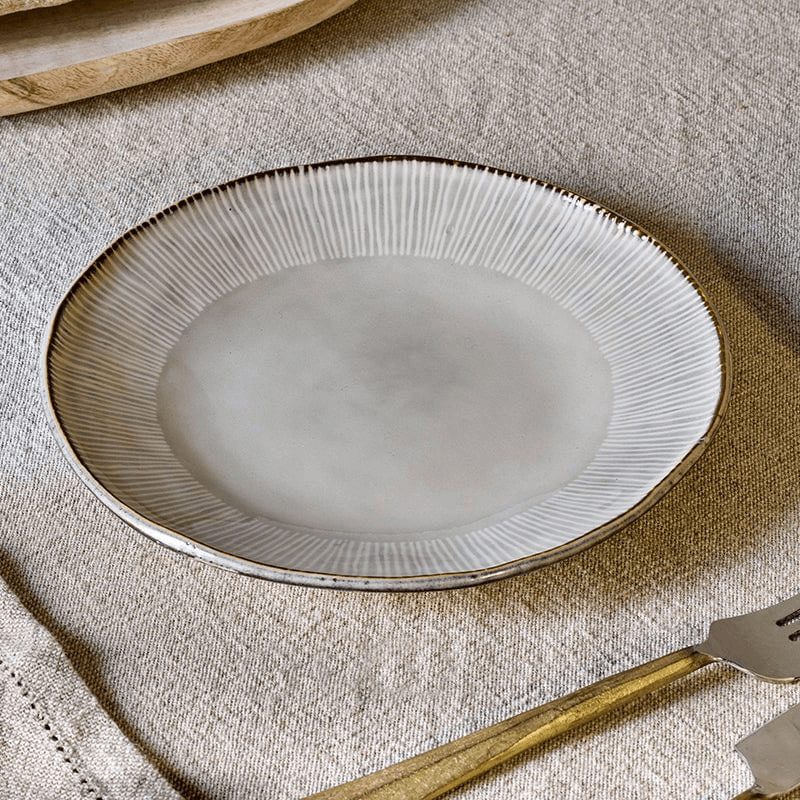 Malia Side Plate, D22.5cm, Cream