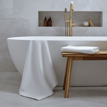 Image showing the Waffle Towel Hand Towel, White product.