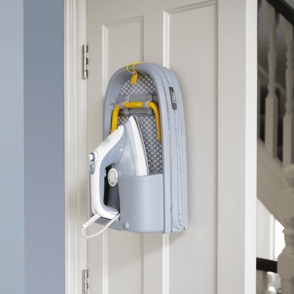 Pocket Folding Table Top Ironing Board Grey/yellow