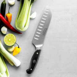 Image showing the Professional Santoku Knife, L17cm, Stainless Steel product.