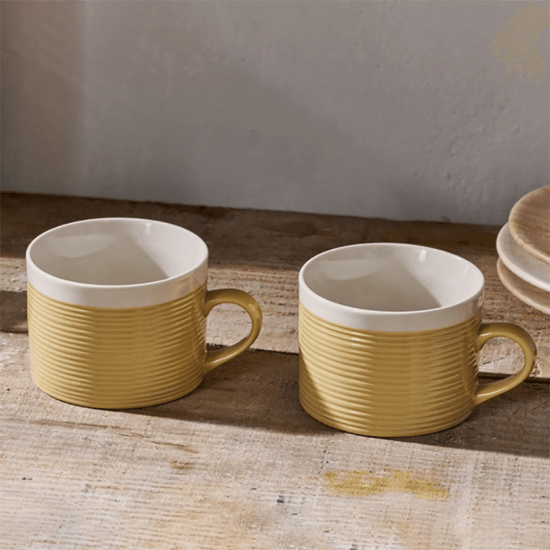 Kai Set of 2 Mugs, 350ml, Mustard