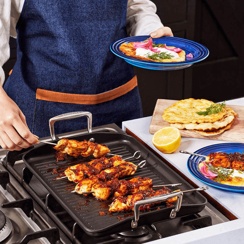 Toughened Non-Stick Ribbed rectangular grill pan, 35cm