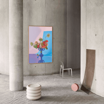 Image showing the Bloom 02 - Art Print, 50 x 70cm, Cyan product.