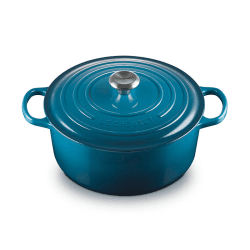 Image showing the Signature Cast Iron Round casserole, Dia28cm - 6.7L, Deep Teal product.