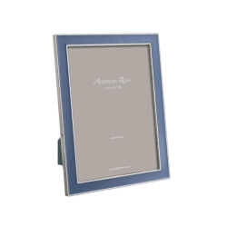 Image showing the Enamel Range Photograph frame, 5 x 7" with 15mm border, Denim With Silver Plate product.
