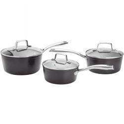 Image showing the Rocktanium Non-Stick 3 piece saucepan set, Aluminium product.