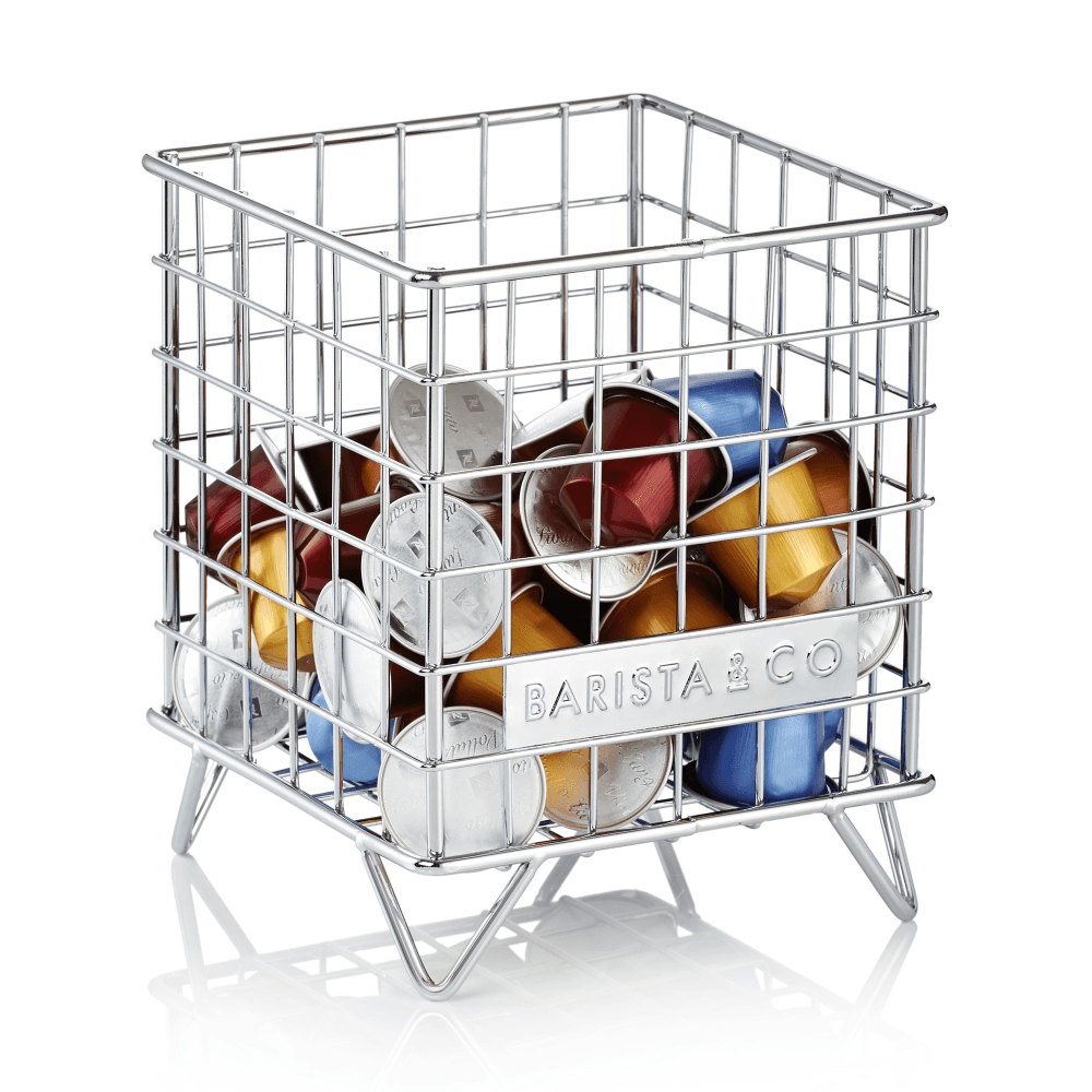 Pod Cage coffee capsule storage, 18 x 14 x 14cm, Steel