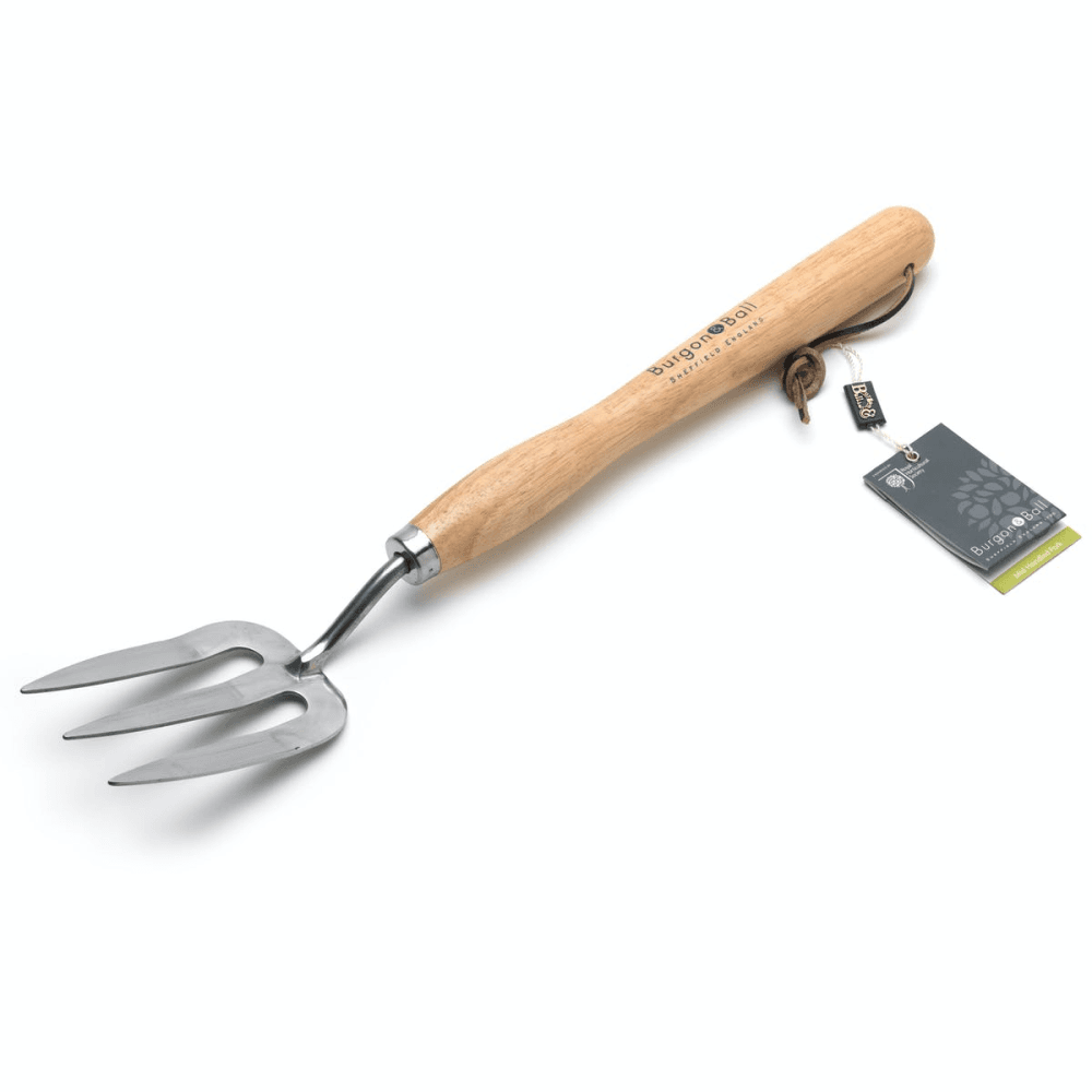 Stainless Steel Mid Handled Fork, Silver/Natural