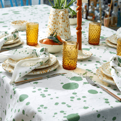 Image showing the Splatter Set of 4 Napkins, W50 x L50cm, Smoke Green product.