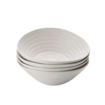 Image showing the Ceramics Set of 4 cereal bowls, 19cm, White product.