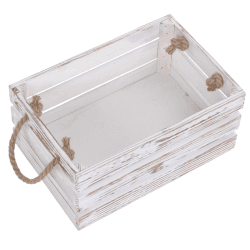 Image showing the Small Distressed Crate, White product.