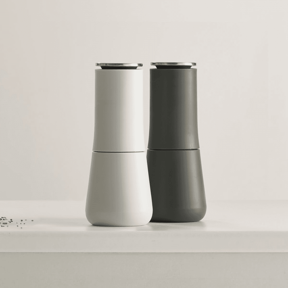 Milltop Salt and pepper set, H7 x W3.2 x D3.2cm, Grey & White